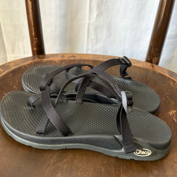 Chaco Zong Black Strappy Outdoor Hiking Sandals Size 9 - Picture 5 of 5